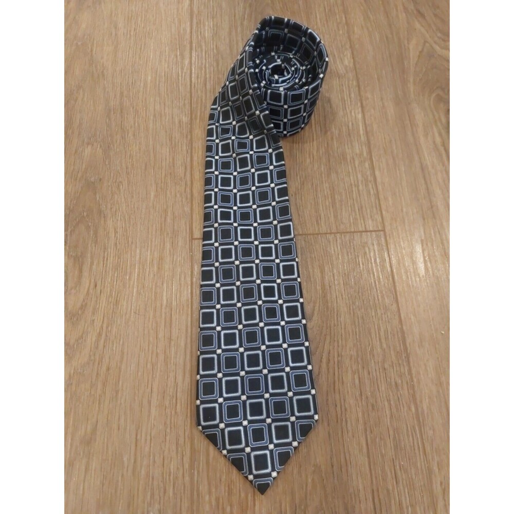j ferrar Blue Geometric Silk Tie